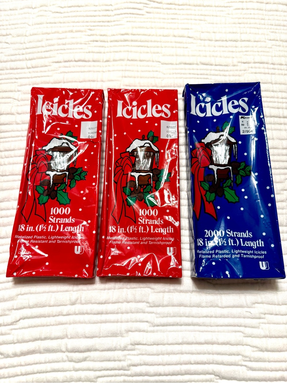 Vintage Icicles Holiday Tinsel Strands 3 boxes